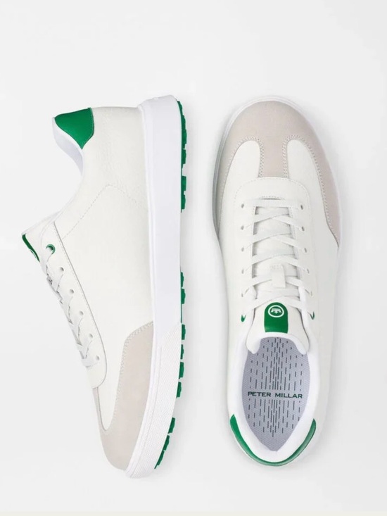 NEW Peter Millar Drift Leather Hybrid Course Golf Shoe: White/Fairway (Size 10) main image 4